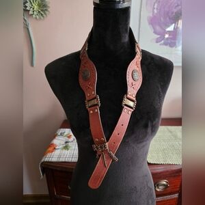 Chico's Genuine Leather Decorative Statement Belt
